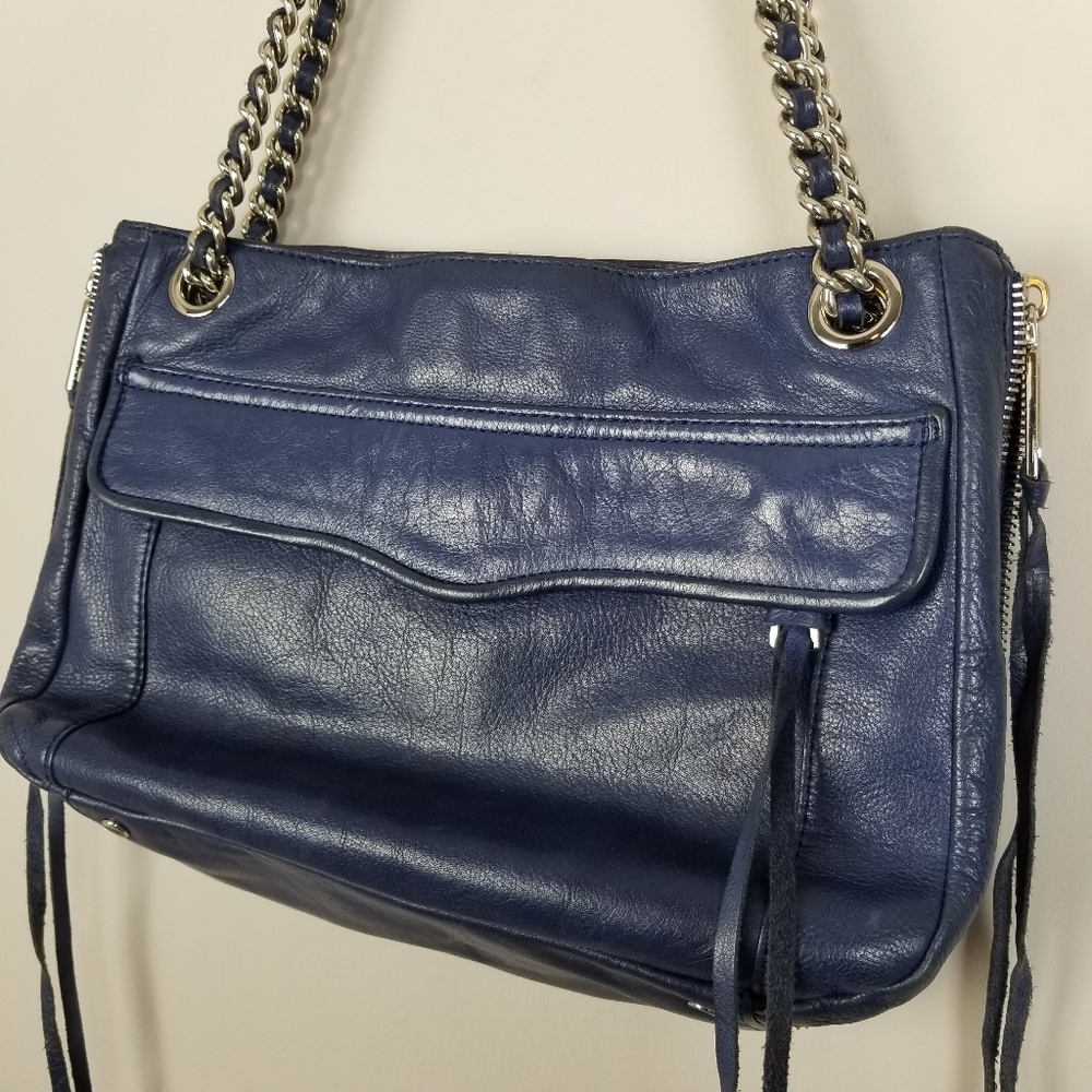 Rebecca Minkoff blue leather chain shoulder bag